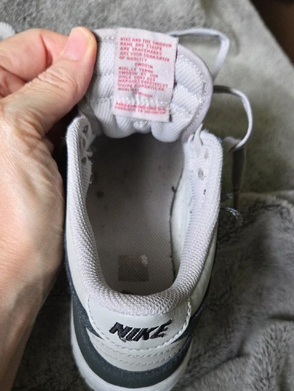 Nike Youth Nike Dunk Low 3Y Gray & White Low-Top Sneakers
